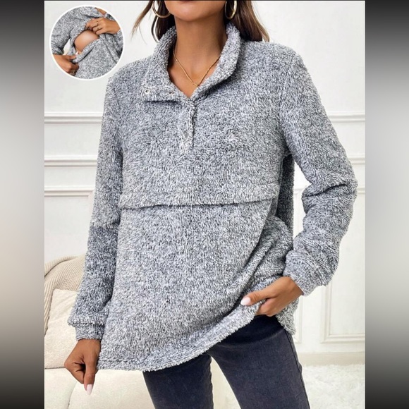 Fuzzy nursing pullover - Picture 1 of 4